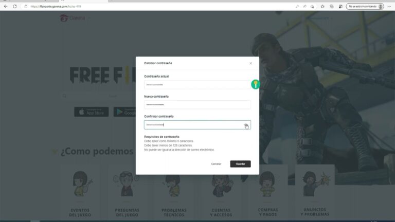 Como cambiar la contrasena de tu cuenta de Free Fire